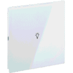 Rosa Crystal KNX Switch, Single, White, Status LED with Icon, with Built-in Temperature Sensor