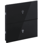 Rosa Crystal KNX Switch, 1-Gang, Black, Status LED with Icon, with Built-in Temperature Sensor