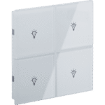 Rosa Crystal KNX Switch, 2-Gang, White, Status LED with Icon