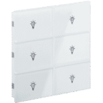 Rosa Crystal KNX Switch, 3-Gang, White, Status LED with Icon, with Built-in Temperature Sensor