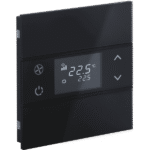 Rosa Crystal KNX Thermostat, 1-Gang, Black, Status LED without Icon