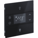 Rosa Crystal KNX Thermostat, 1-Gang, Black, Status LED with Icon