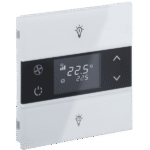 Rosa Crystal KNX Thermostat, 1-Gang, White, Status LED with Icon