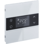 Rosa Crystal KNX Thermostat, 2-Gang, White, Status LED without Icon