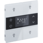 Rosa Crystal KNX Thermostat, 2-Gang, White, Status LED with Icon