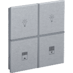 Rosa Metal Brushed KNX Switch, 2-Gang, Natural, Status LED with Icon