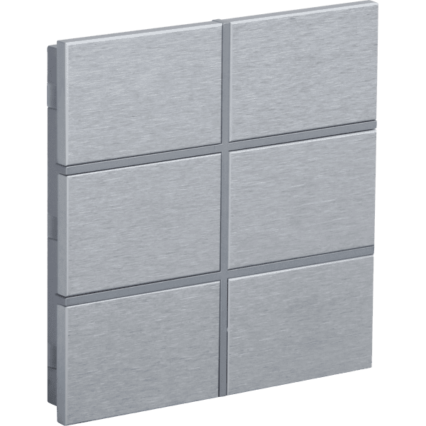 int-rms3-0400b0 Rosa Metal Brushed KNX Switch, 3-Gang, Natural, Status LED without Icon - Image 1