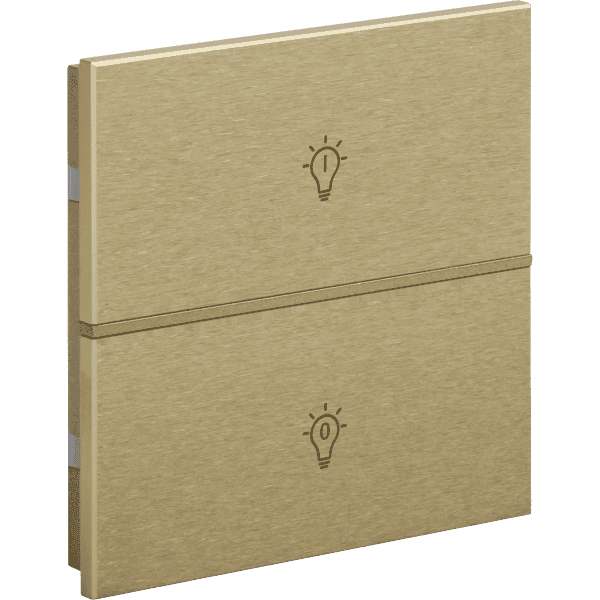 int-rmst1-0600b1 Rosa Metal Brushed KNX Switch, 1-Gang, Gold, Status LED with Icon - Image 1