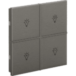 Rosa Metal Brushed KNX Switch, 2-Gang, Bronze, Status LED with Icon