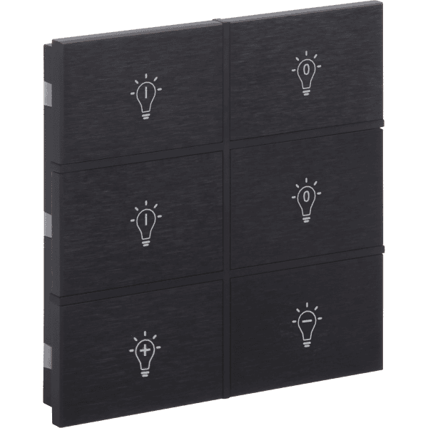 int-rmst3-0100b1 Rosa Metal Brushed KNX Switch, 3-Gang, Anthracite, Status LED with Icon, with Built-in Temperature Sensor - Image 1