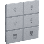 Rosa Metal Brushed KNX Switch, 3-Gang, Natural, Status LED with Icon, with Built-in Temperature Sensor