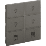 Rosa Metal Brushed KNX Switch, 3-Gang, Bronze, Status LED with Icon