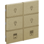 Rosa Metal Brushed KNX Switch, 3-Gang, Gold, Status LED with Icon