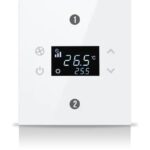 Rosa Solid KNX Thermostat, 1-Gang, Pearl White