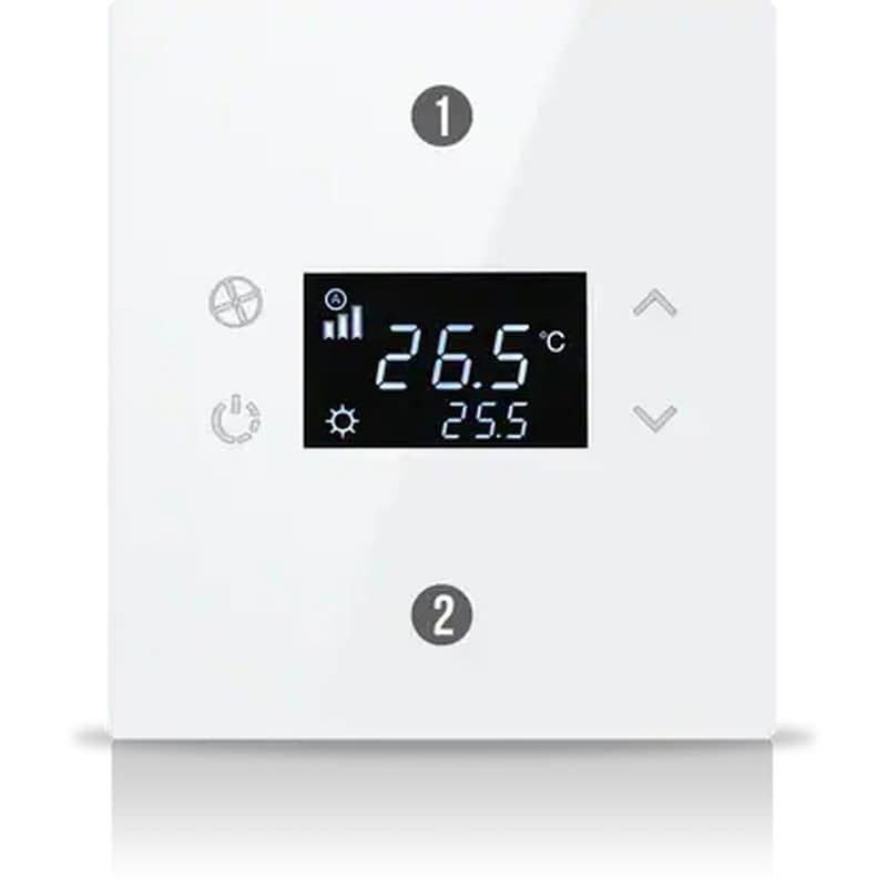 int-rst1-0200f1 Rosa Solid KNX Thermostat, 1-Gang, Pearl White - Image 1