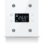 Rosa Solid KNX Thermostat, 2-Gang, Pearl White