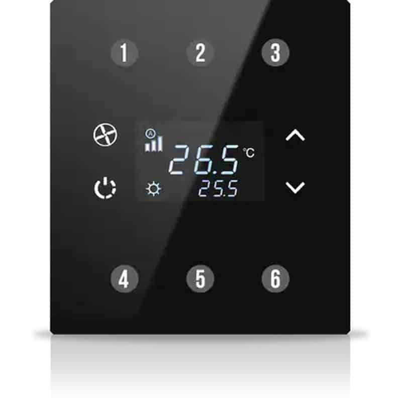 int-rst3-0100f1 Rosa Solid KNX Thermostat, 3-Gang, Anthracite - Image 1