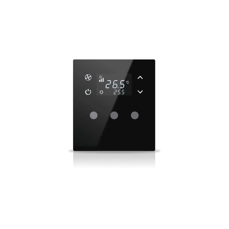 mn-b-t03 Mona KNX Thermostat, 3-Button, Black - Image 1